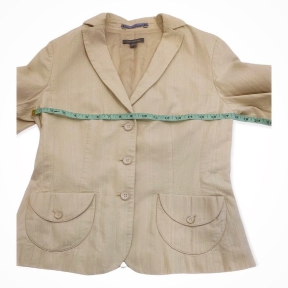 Ann Taylor Cream Striped Blazer Jacket, Size 8 - Picture 12 of 16